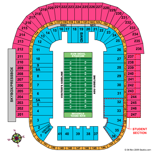 Sun Devil Stadium Seating Chart